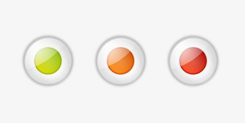 Light buttons with green orange and red color vector