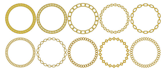 round chain frame circle chains border boho vector image