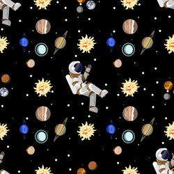 seamless pattern flat style astronaut in open vector image