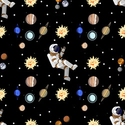 seamless pattern flat style astronaut in open vector