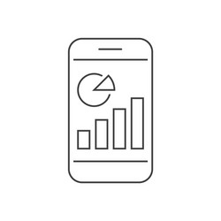 statistics on smartpfone screen outline icon vector