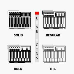 synth keyboard midi synthesiser synthesizer icon vector image