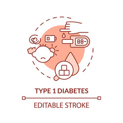 2d customizable thin line red icon type 1 vector image