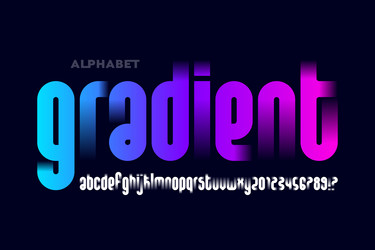 gradient modern lowercase font design alphabet vector image
