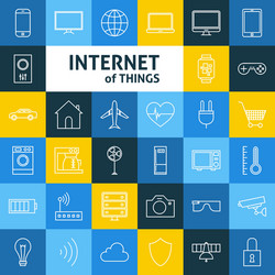 Line art internet of things icons set vector