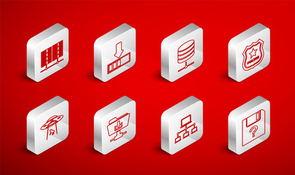 set line unknown document loading server data vector image