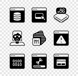 set server data web hosting browser files vector image