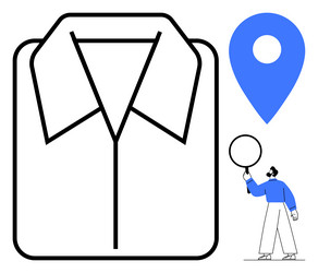 shirt outline with location pin and minimalist vector image