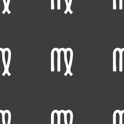 virgo sign seamless pattern on a gray background vector image