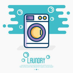 Washing machine thin line icon vector