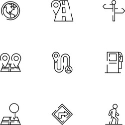 bundle maps and navigation icons vector image