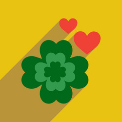 flat web icon with long shadow clover vector image