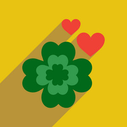 flat web icon with long shadow clover vector