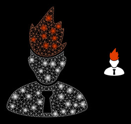 mesh web flamed manager with glowing vector image