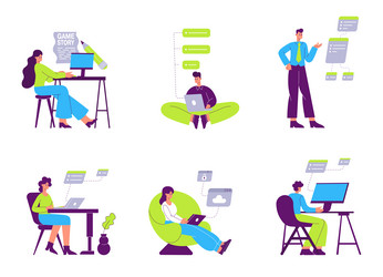programmers web software engineers and game vector image