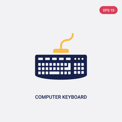 two color computer keyboard icon from ultimate vector image