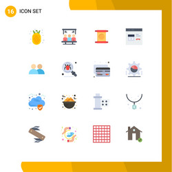 16 universal flat colors set for web and mobile vector image
