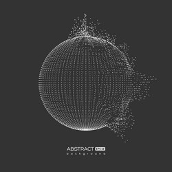 abstract particles sphere with explosion effect vector image