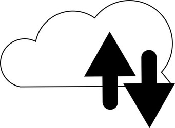 cloud computing download and upload symbol vector image