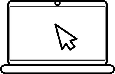 computer laptop with arrow pointer vector image