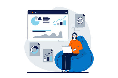 devops concept with people scene in flat design vector image