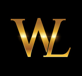 Golden monogram logo initial letters wlg Vector Image