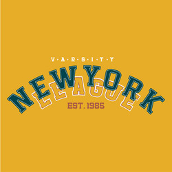 New york varsity league - retro usa college campus vector