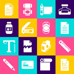 Set document with graph chart ruler file vector