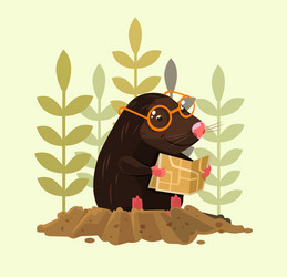 Smiling Mole Reading a Map vector image