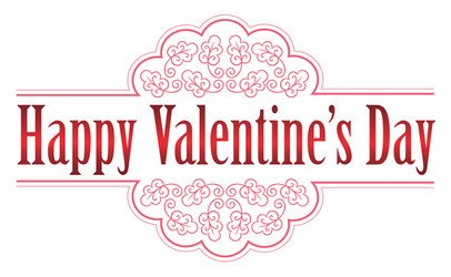 valentines day emblem or icon on white background Vector Image