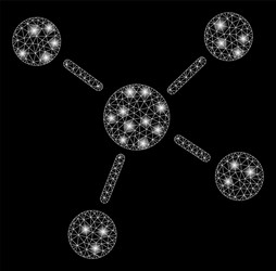 flare mesh network links with spots vector image
