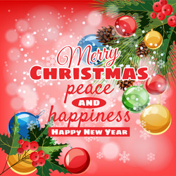 Greeting card merry christmas and happy new year vector