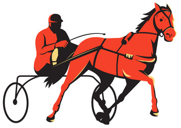 Harness Racing Horse Cart Vector Image