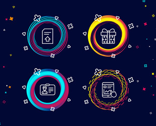 identification card upload file and gift box vector image