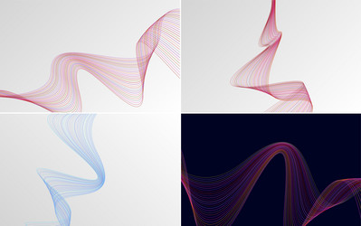 modern wave curve abstract background pack vector image