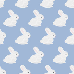 rabbits seamless pattern with the image of white vector image