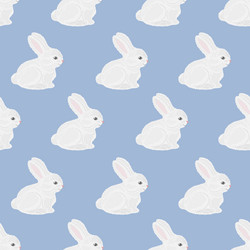 Rabbits seamless pattern with the image of white vector