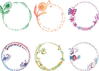 Romantic Watercolor Summer Labels Vector Image