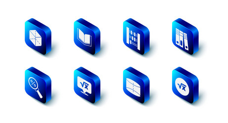 set open book abacus office folders square root vector image