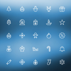 Thin line christmas icons set for web and mobile vector