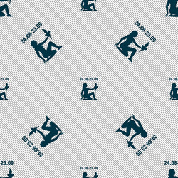 virgo sign seamless pattern with geometric texture vector image