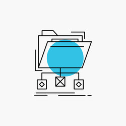 backup data files folder network line icon vector image