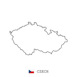czech map line linear thin simple vector image