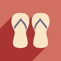 flat with shadow icon and mobile application beach vector image