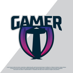 Gamer logo with letter alphabet shield abstract vector