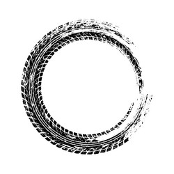 grunge circle tire track wheel braking mark Vector Image