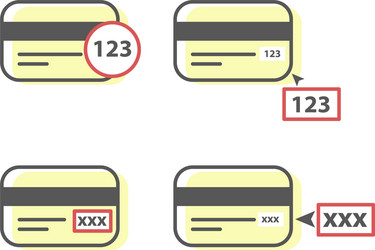 how to enter cvv code sample - credit card vector image