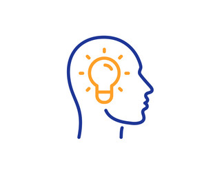 idea head line icon lightbulb sign core value vector image