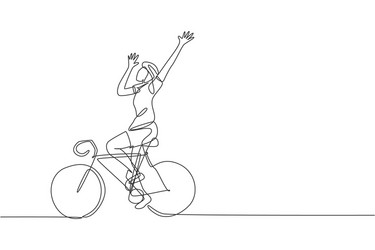 single continuous line drawing young agile man vector image