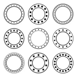 stars of various sizes arranged in a circle round vector image